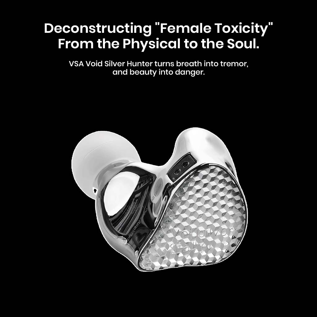 EarAcoustic VSA-V1 IEM emphasizes emotional and sonic intensity with a sculpted zinc alloy shell and bold design language.