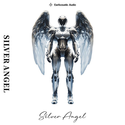 Futuristic Silver Angel artwork representing the EARACOUSTIC AUDIO STA IEM series, symbolizing innovation and elegance.