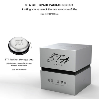 Gift-grade packaging for EARACOUSTIC STA IEMs with leather storage case, ideal for premium unboxing and safe storage.