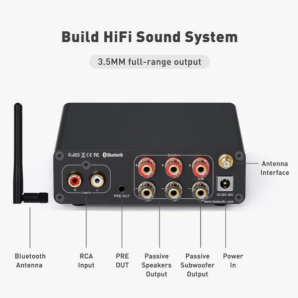 Fosi Audio - BT30D Pro Bluetooth Power Amplifier - 5