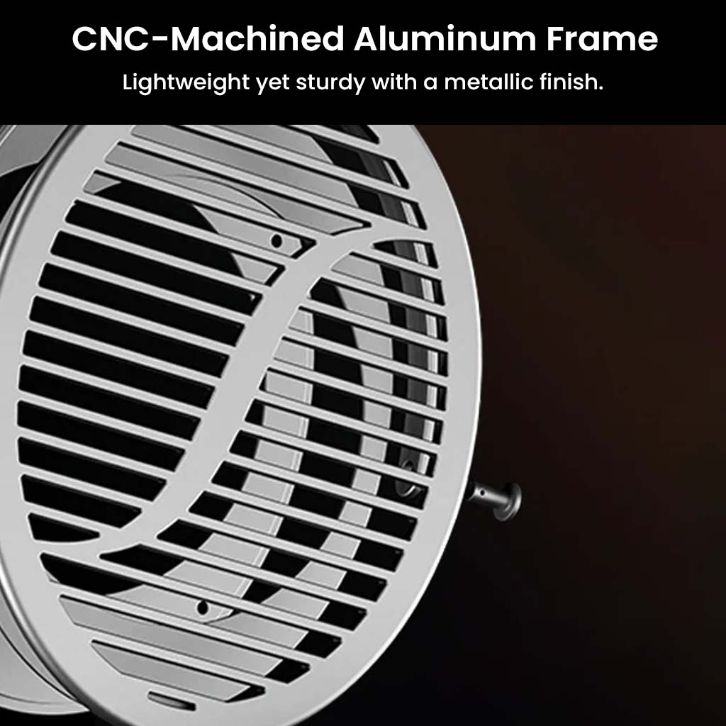 Detailed view of CNC-machined aluminum frame on Fosi Audio i5 headphones, offering lightweight durability and premium finish.