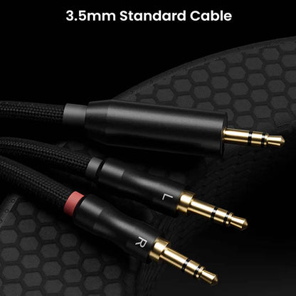 3.5mm standard audio cable for Fosi Audio i5 headphones, featuring gold-plated connectors for reliable signal transmission.