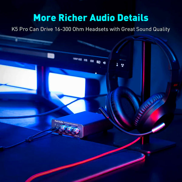 Fosi Audio - K5 Pro Gaming DAC & Headphone Amplifier - 3
