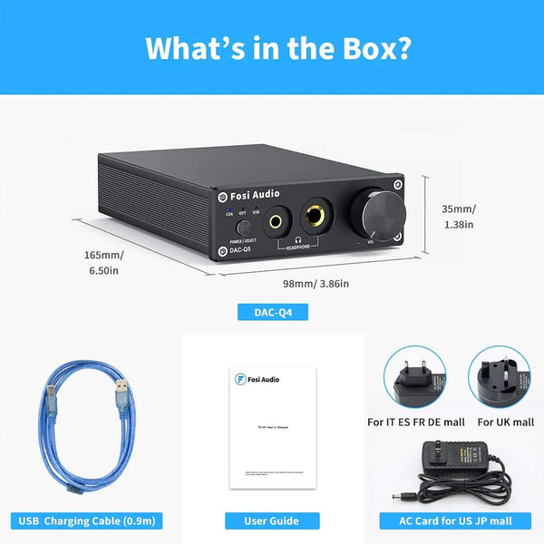 Fosi Audio - Q5 USB DAC & Amp - 6