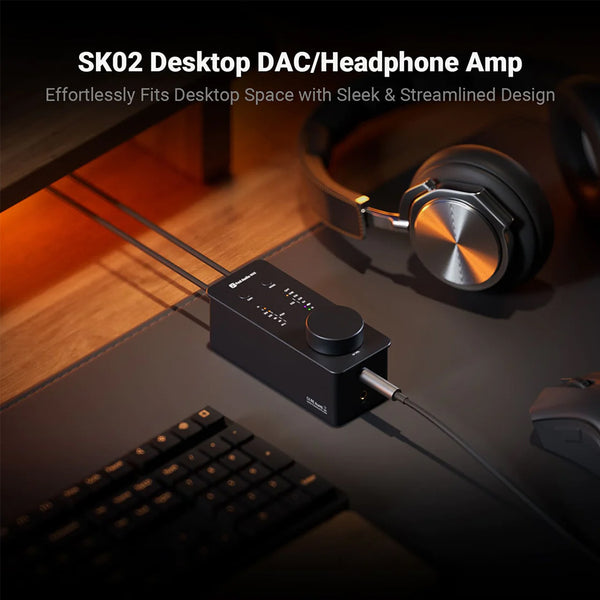 Fosi Audio - SK02 ES9038Q2M Desktop DAC and Headphone Amplifier - 2