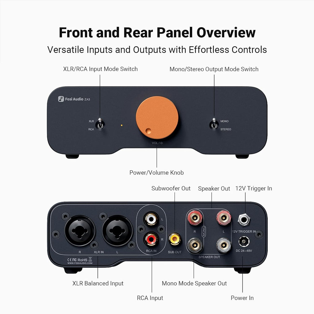 Fosi Audio ZA3 48V Balanced Stereo Amplifier – Concept Kart