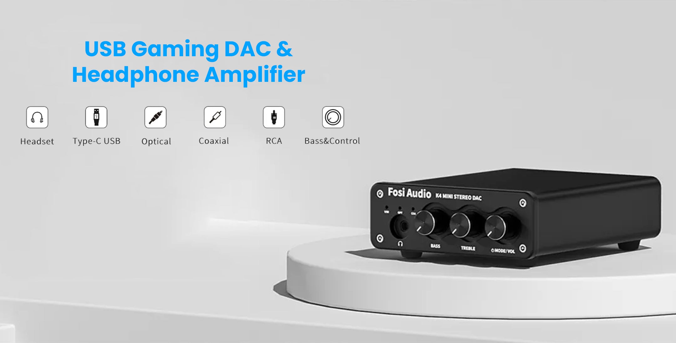Fosi Audio Q4 Mini Stereo Gaming DAC Amp Concept Kart