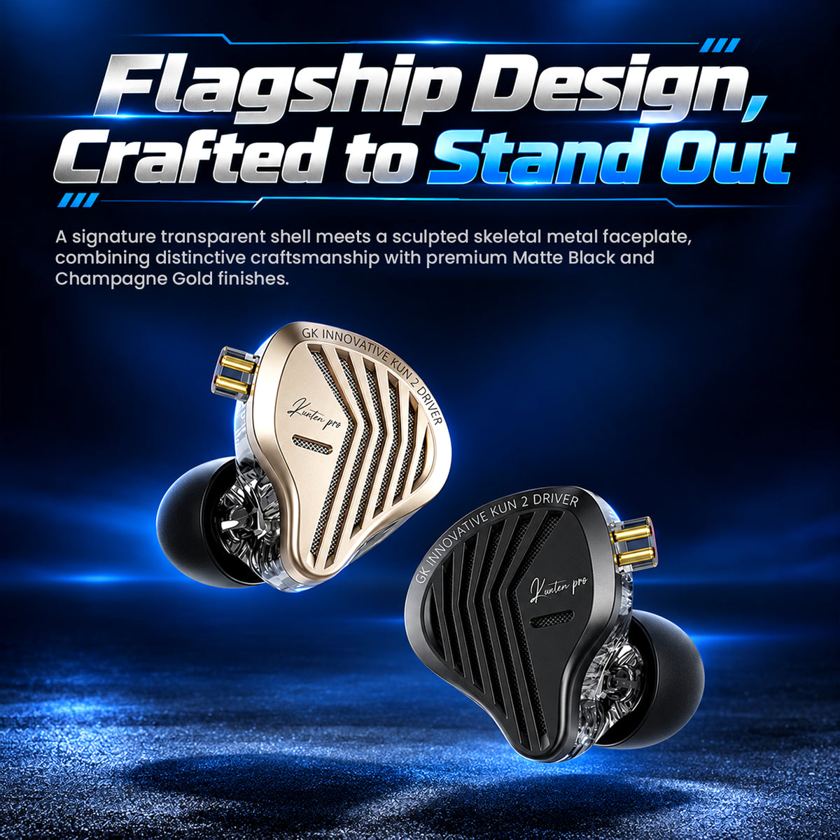 Detailed view of the in-ear monitor's driver with 7.1mm size measurement, emphasizing high-quality audio components and craftsmanship.