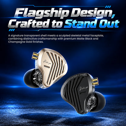 Detailed view of the in-ear monitor's driver with 7.1mm size measurement, emphasizing high-quality audio components and craftsmanship.