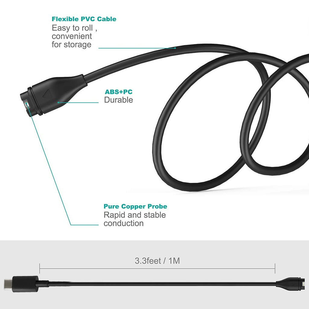 Garmin Fenix 5 USB-C Charging & Data Transfer Cable