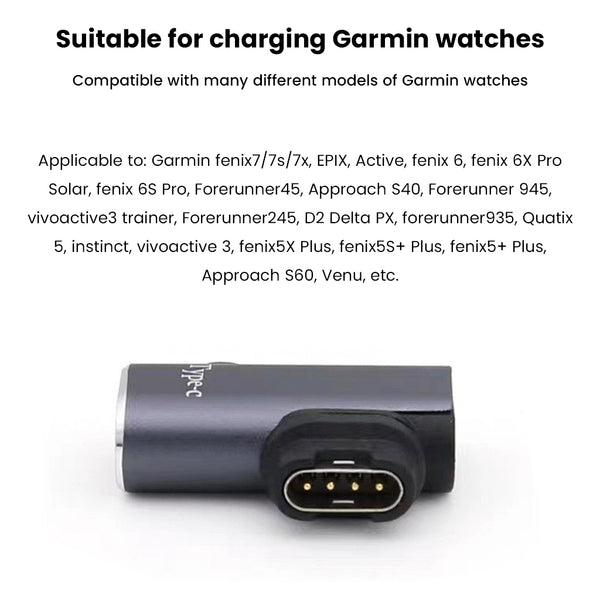 TECPHILE - Type C to Garmin Fenix Smartwatch Charging Adapter - 3