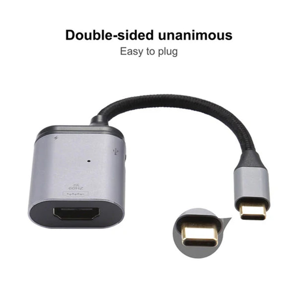 TECPHILE - PD 4K@60Hz Type C to HDMI Converter Cable - 4