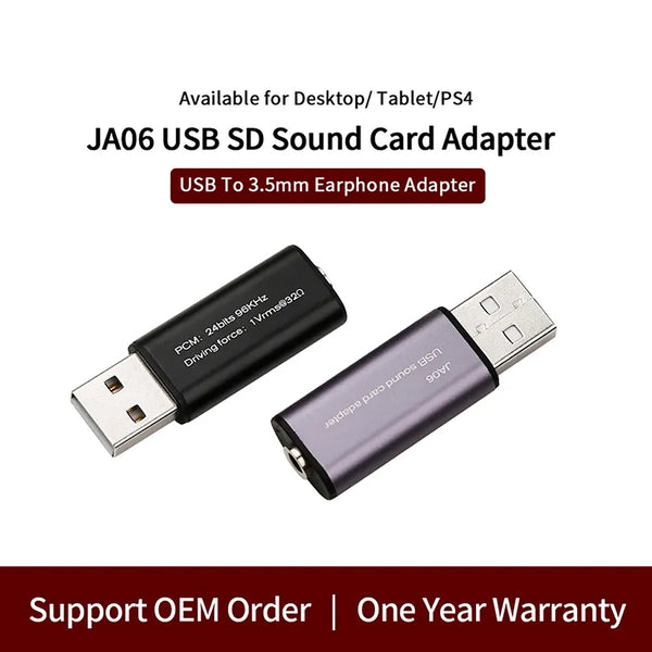 JCALLY – JA06 USB to 3.5mm Headphone External Sound Card Converter - 6