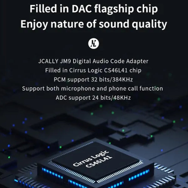 JCALLY - JM9 TYPE C Male To 3.5mm Female Portable DAC Dongle - 2