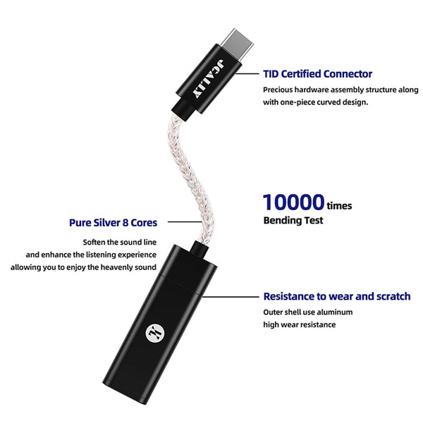 JCALLY - JM60 Type C to 3.5mm Portable DAC Dongle - 10