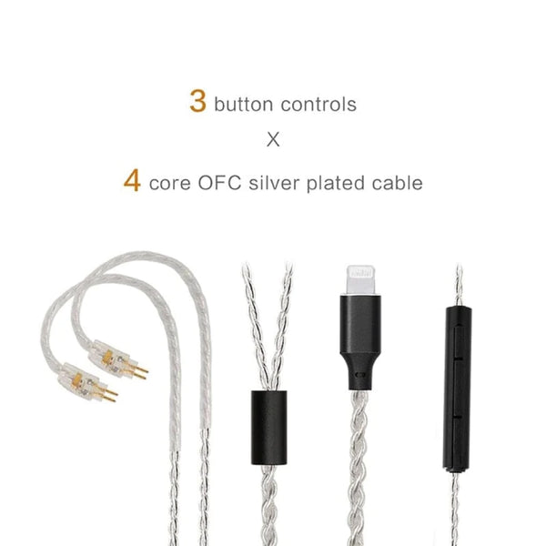 JCALLY - LT4 4 Core Upgrade Cable for IEMs - 2