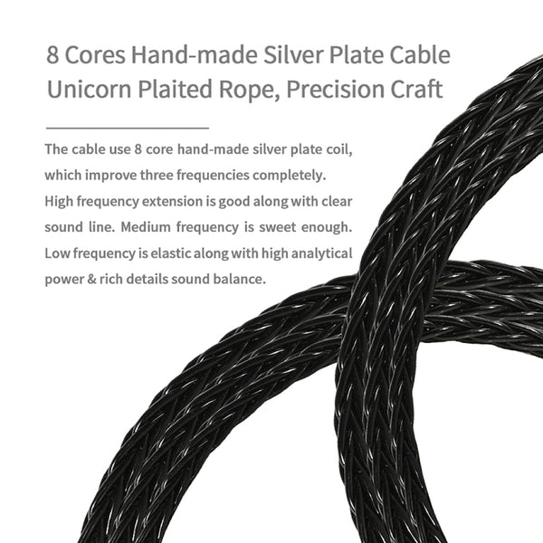 JCALLY - LT8 8 Core Upgrade Cable for IEMs - 8
