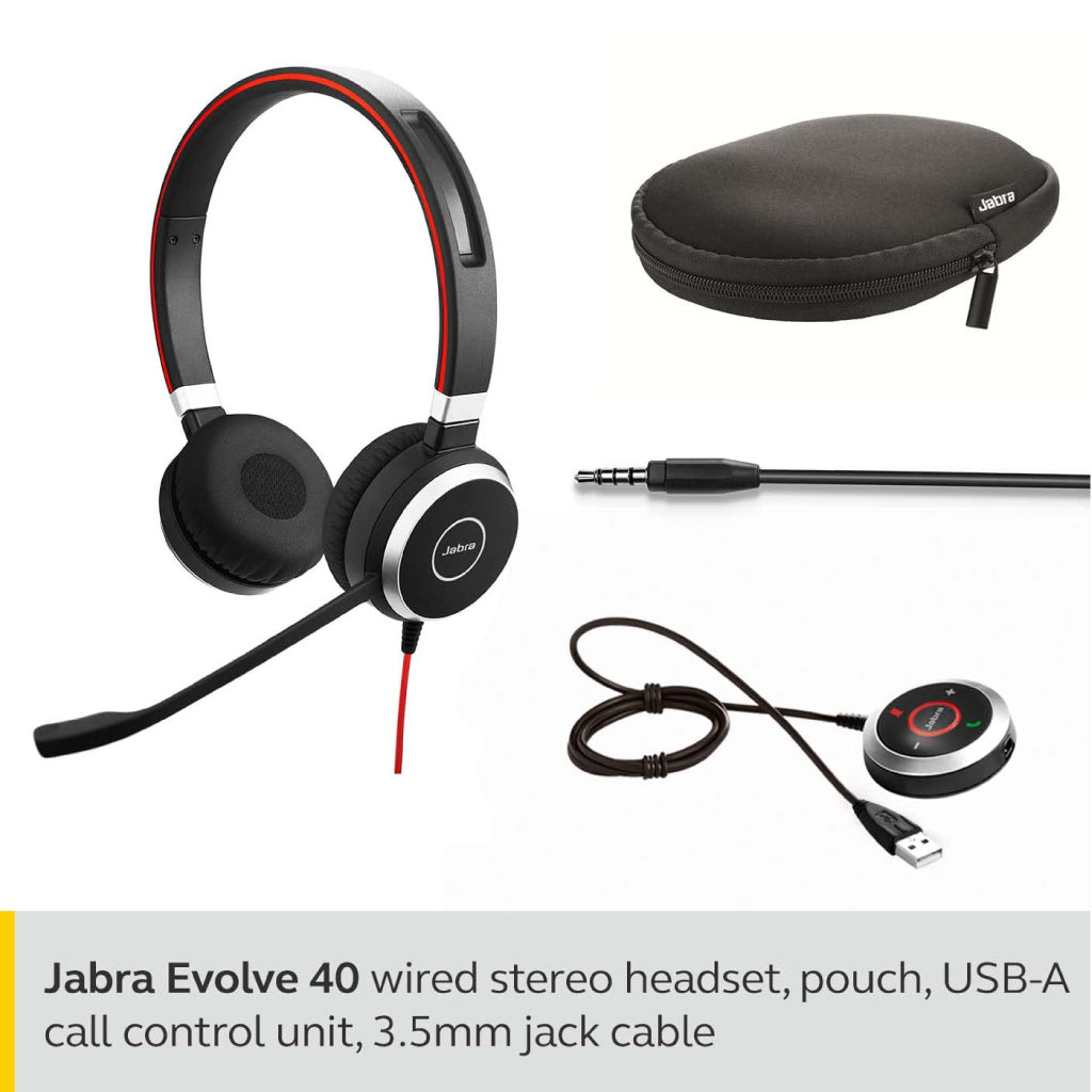 Jabra Evolve 40 MS Stereo USB Corded Headset Concept Kart