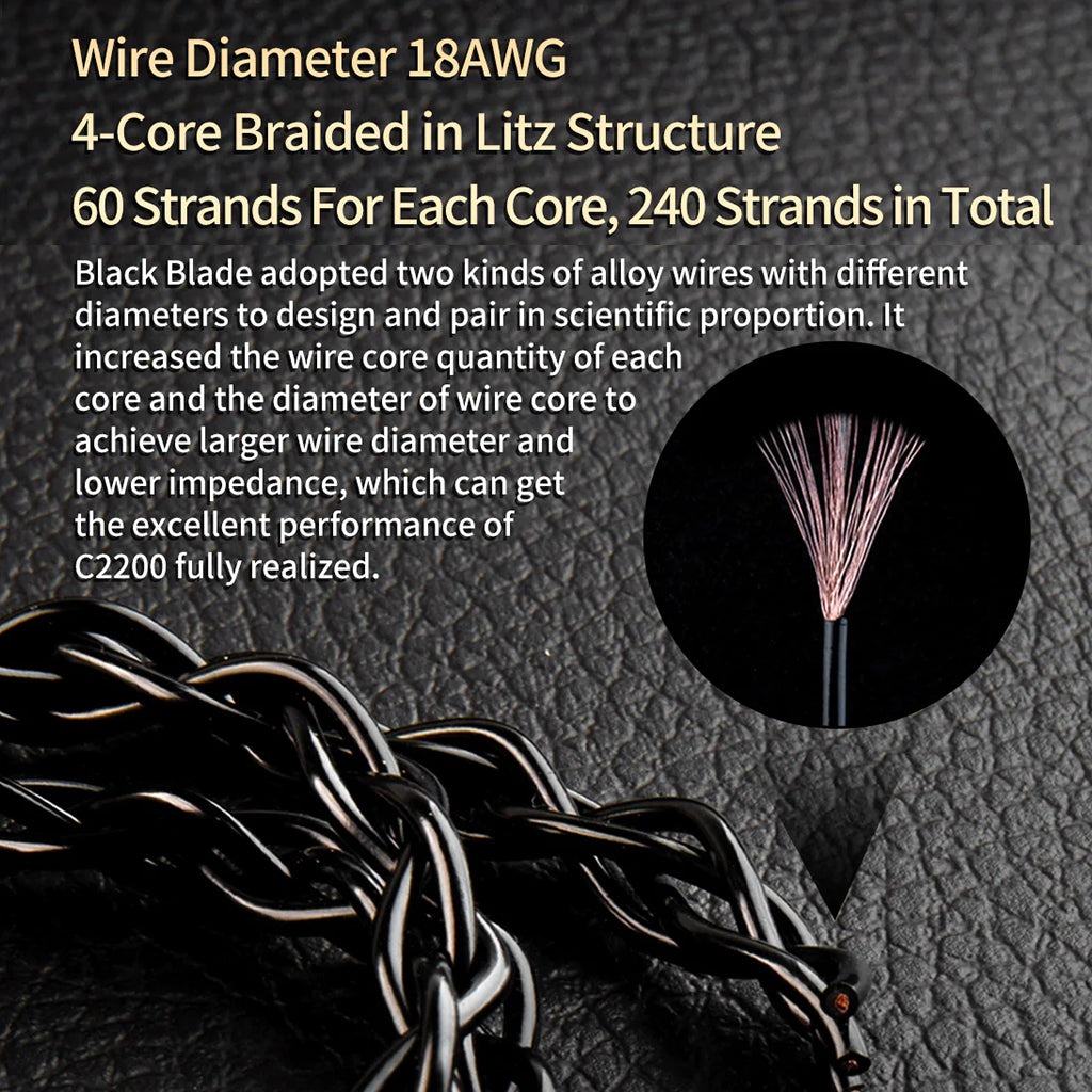 KBEAR - 4 Core Upgraded Cable for IEM