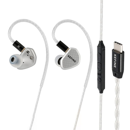 KEFINE - Klean SV 10mm Dynamic Driver In-Ear Monitor with silver-plated cable and Type-C connector, designed for audiophile-grade sound clarity.