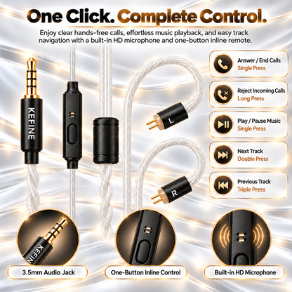 KEFINE – Klean SV 108-Strand Silver-Plated Copper Replacement Cable