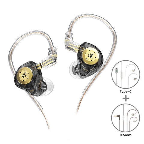 Buy black KZ - EDX Pro IEM with Dual Cable (3.5mm + Type C) with Mic