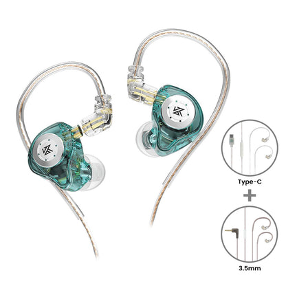 KZ - EDX Pro IEM with Dual Cable (3.5mm + Type C) with Mic