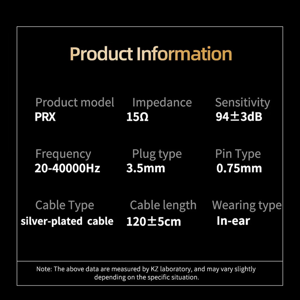 KZ PRX Planar Magnetic Driver IEM Black Specification