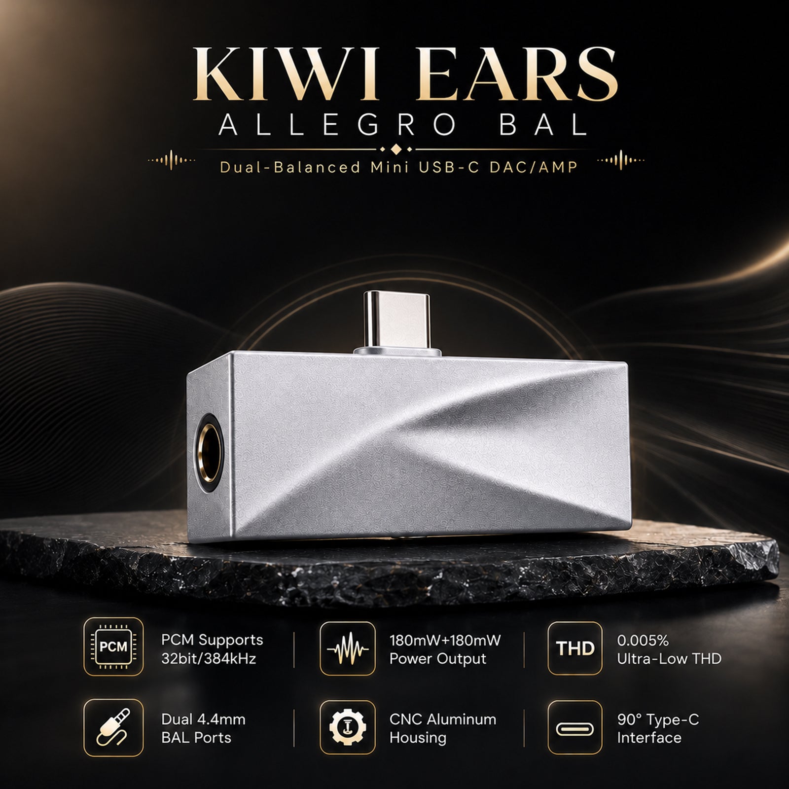 Kiwi Ears - Allegro BAL Upgraded Mini USB-C DAC/AMP