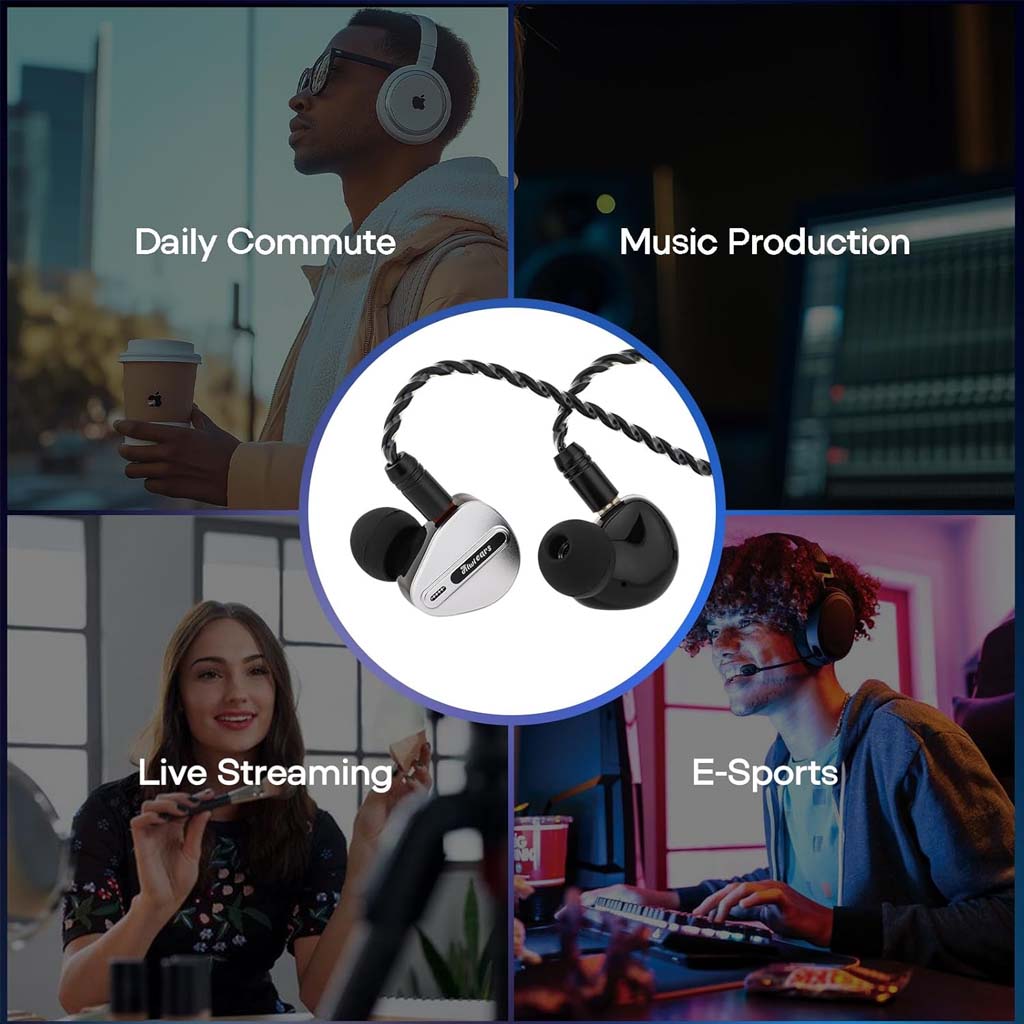 Kiwi Ears Airoso IEM ideal for daily commute, music production, live streaming, and e-sports, offering versatile high-fidelity performance.
