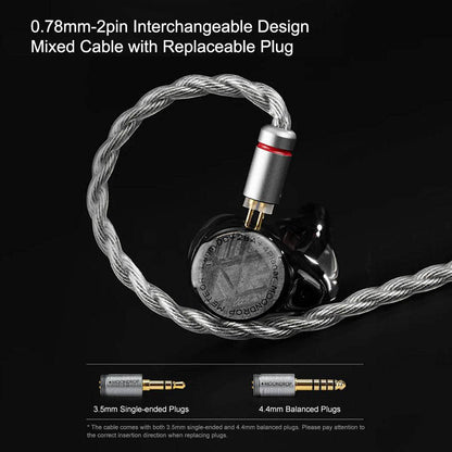 Moondrop Meteor IEM Black 0.78mm No Mic interchangebale design