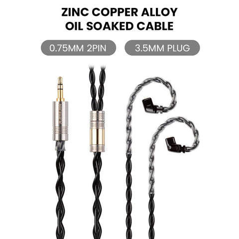 NiceHCK BlackCat 3.5 0.75mm upgrade cable zinc copper