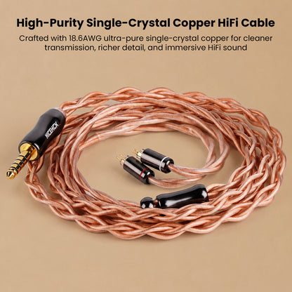 High-purity single-crystal copper HiFi audio cable for IEM