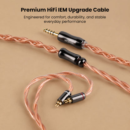 Copper braided audio upgrade cable for IEM