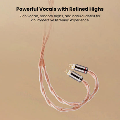 Copper IEM cable with dual-layer coaxial design