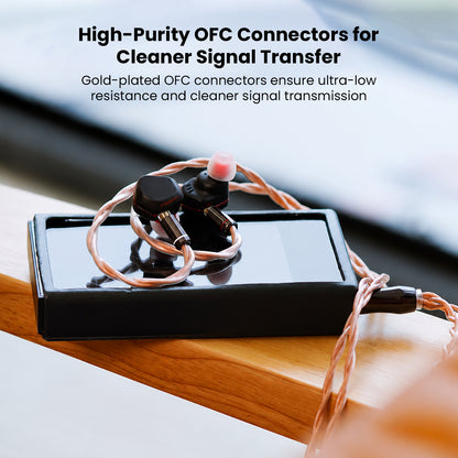 High-purity OFC connectors for cleaner signal transfer in audio cables