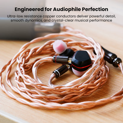 Engineered pure copper HiFi cable with detailed sound for audiophile use