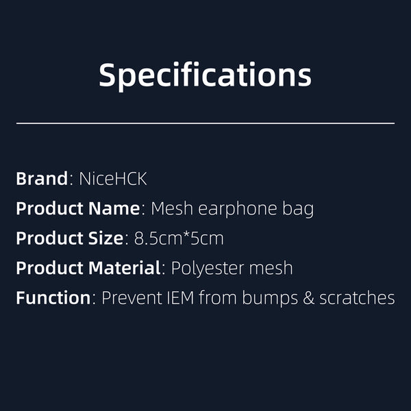 NiceHCK – Portable Mesh Pouch for IEMs, Earbuds - 12