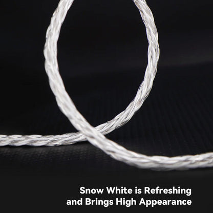 Nicehck DeepSnow 4-core cable for iems snow white 