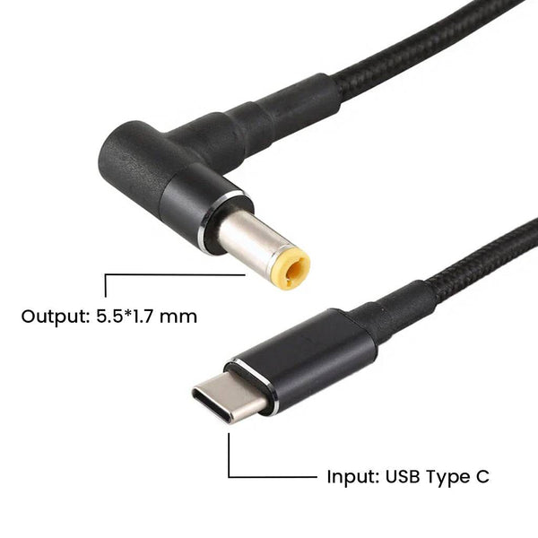 TECPHILE - 100WType-C PD Fast Charging Cable For Acer Laptop - 2