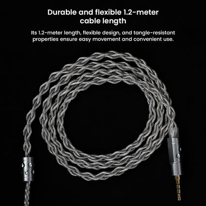 OKZ - T7 Premium 4-Core Upgrade Cable with 1.2-meter length and tangle-resistant design for flexible and convenient audio use.