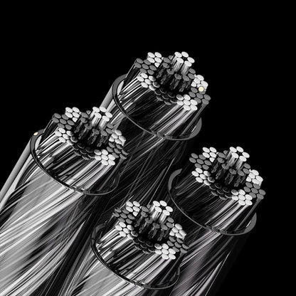 Macro view of silver-plated oxygen-free copper strands in OKZ - T7 Premium 4-Core Upgrade Cable for IEM, highlighting superior conductivity.