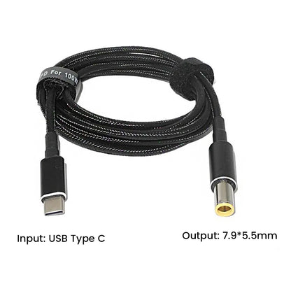 TECPHILE 100W PD Charging Nylon Cable for Lenovo Laptop