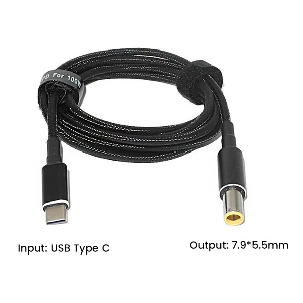 TECPHILE – 100W PD Charging Nylon Cable for Lenovo Laptop - 12