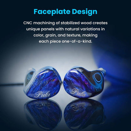 PULA ANVIL114 Tribird Driver IEM Blue Faceplate