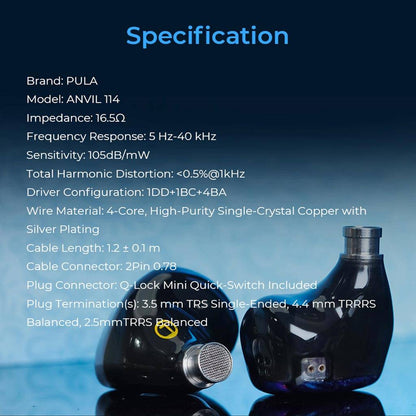 PULA ANVIL114 Tribird Driver IEM Blue Specification