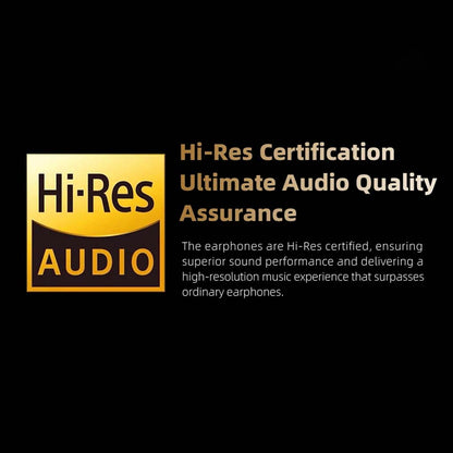 Hi-Res Audio certification badge for QKZ Enzo Pro IEM, ensuring premium sound performance and audio fidelity.