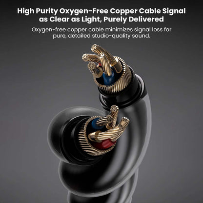 High-purity oxygen-free copper cable in QKZ Enzo Pro IEM minimizes signal loss for studio-quality sound delivery.