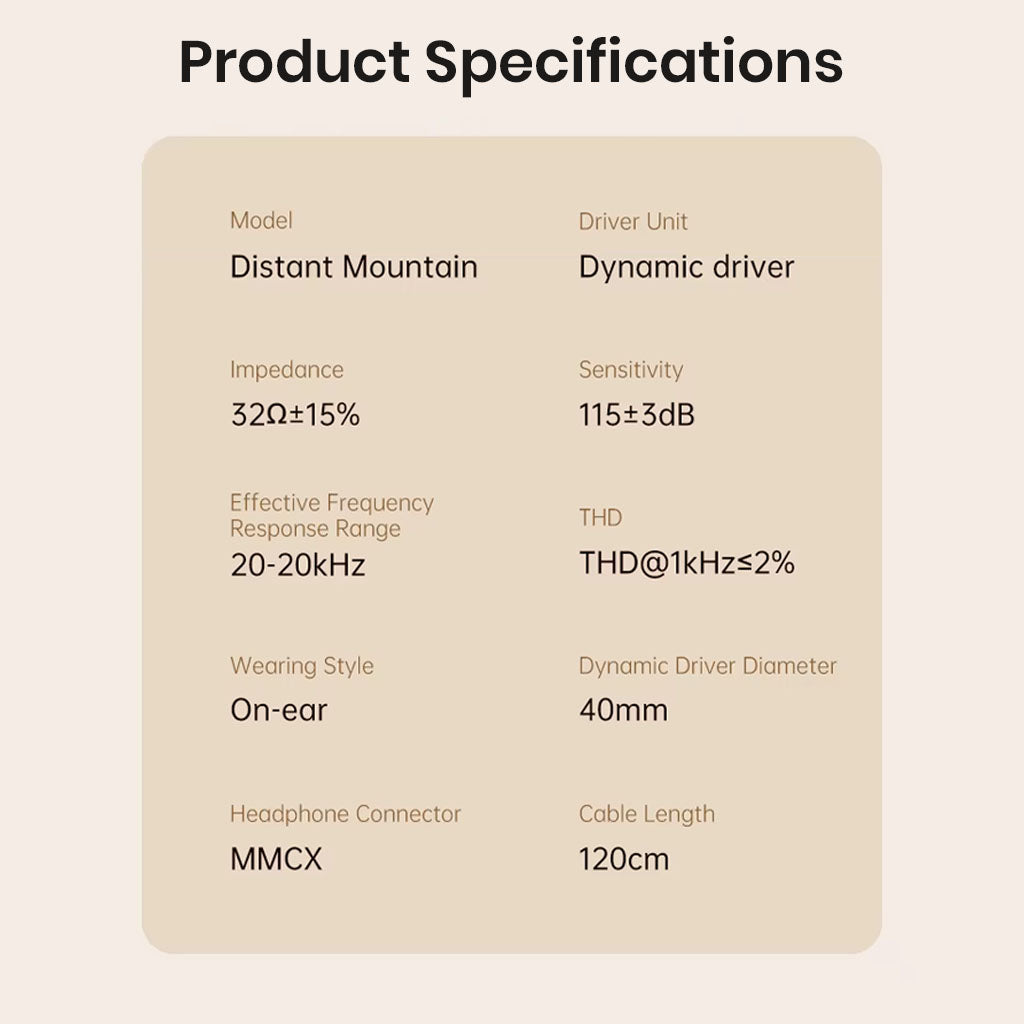 ROSESELSA Distant Mountian Headphone Specifications