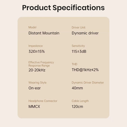 ROSESELSA Distant Mountian Headphone Specifications
